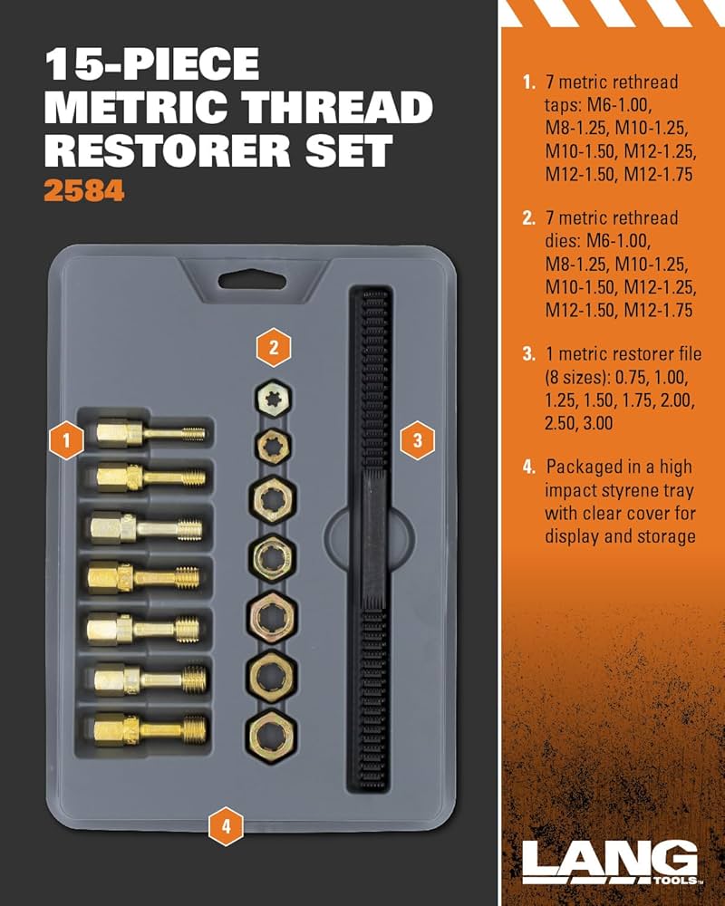 Amazon.co.jp: Lang Tools 2584 15-Piece Metric Thread